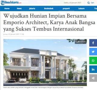 Ulasan Media TribunJakarta.com - Wujudkan Hunian Impian Bersama Emporio Architect, Karya Anak Bangsa yang Sukses Tembus Internasional