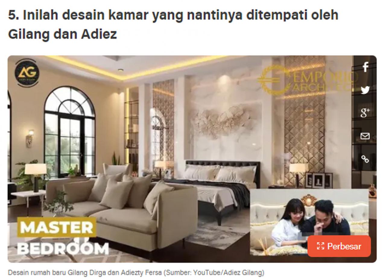 Ulasan Media liputan6.com - 7 Potret Desain Rumah Baru Gilang Dirga, Tiga Lantai Bergaya Mediteran Tropis 6 6