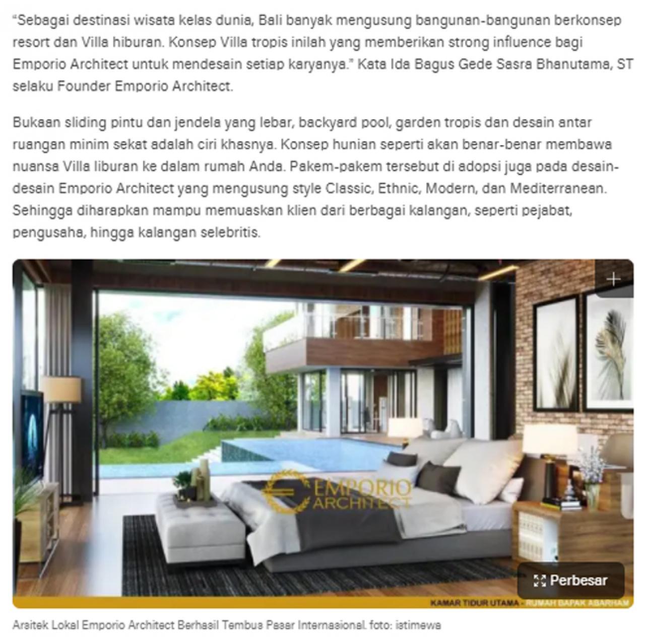 Ulasan Media LIPUTAN6.com - Arsitek Lokal Emporio Architect Berhasil Tembus Pasar Internasional 2 2