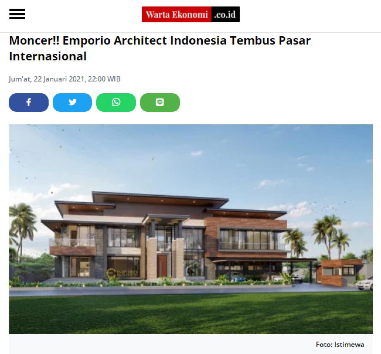 Ulasan Media WartaEkonomi.co.id - Moncer!! Emporio Architect Indonesia Tembus Pasar Internasional