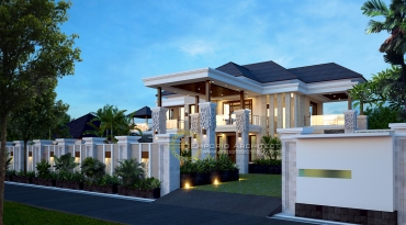 Desain Rumah 2 Lantai Berpilar Style Bali