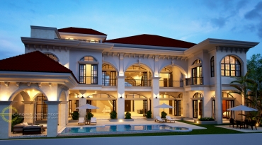 Desain Rumah Mewah Style Mediteran Tropis di Jakarta