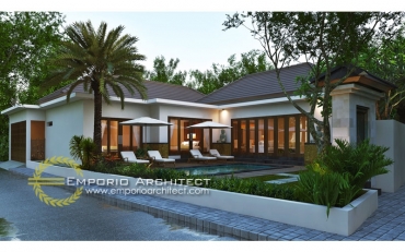 Desain Villa 1 Lantai Bergaya Bali Tropis