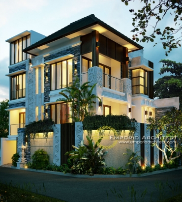 Jasa Arsitek Jakarta Desain Rumah Style Villa Bali Tropis