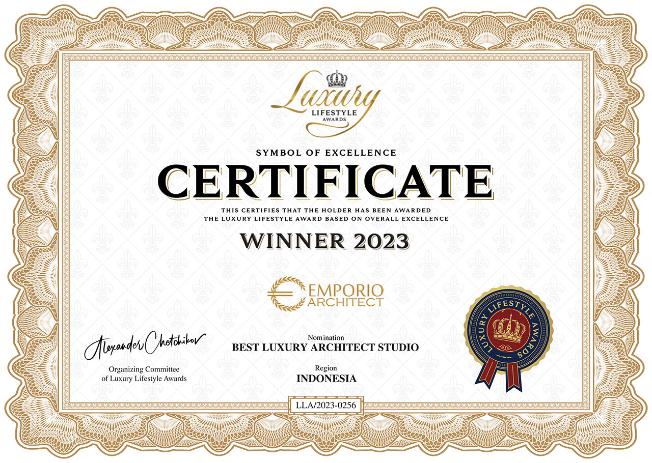 Certificate Luxury Lifestye Award 2023