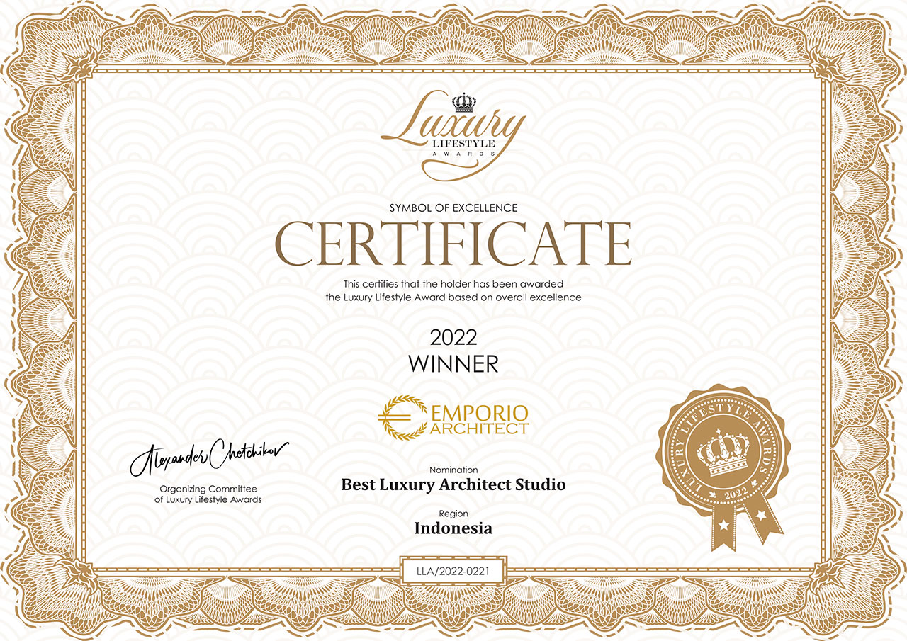 Certificate Luxury Lifestye Award 2022