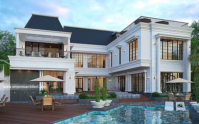 Desain Grand Marina Club House Klasik 3 Lantai Bapak AD 1699 di  Makassar