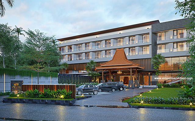 Desain Hotel Modern Luxury Tropis 4 Lantai Bapak SNT 1896 di  Purwodadi, Grobogan, Jawa Tengah