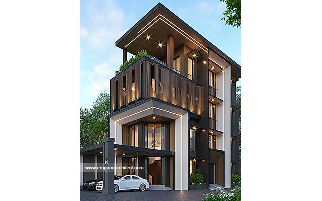 Desain Kantor Modern 4 Lantai Bapak KVN di  Tangerang