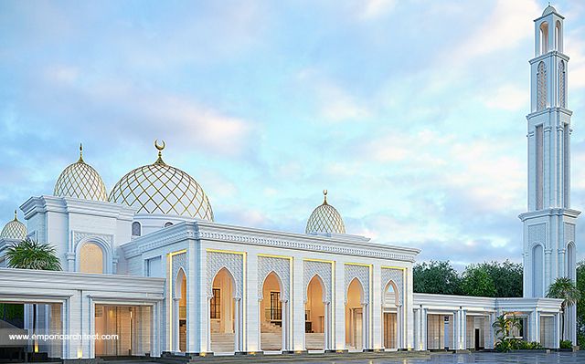 Desain Masjid Al Anshar 1823 Style Klasik 2 Lantai di  Makassar