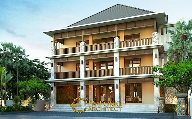 Desain Mini Hotel Villa Bali 3 Lantai Bapak Anton di  Surabaya