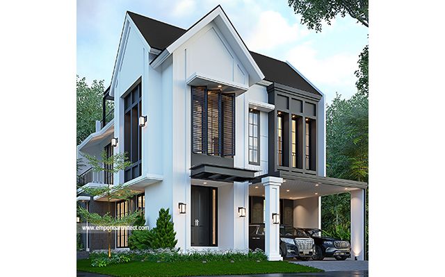 Desain Rumah American Klasik 3 Lantai Ibu DN 1993 di  Tangerang Selatan