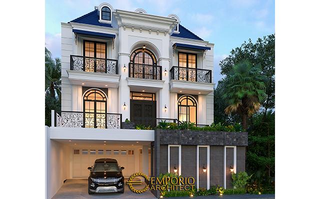 Desain Rumah Classic 3 Lantai Ibu EV di  Jakarta Selatan