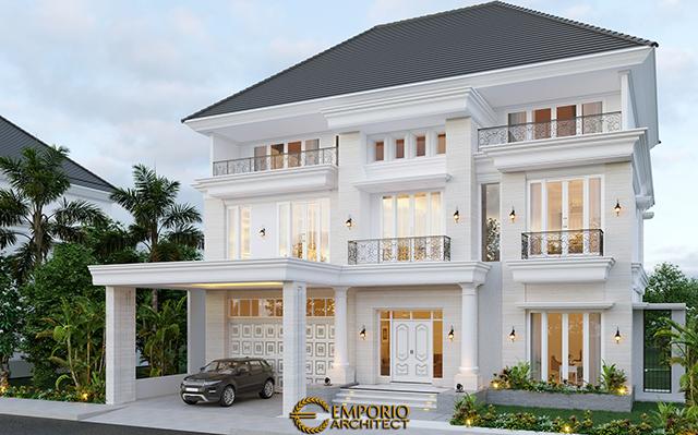 Desain Rumah Classic 3 Lantai Bapak George Alexander di  Riau