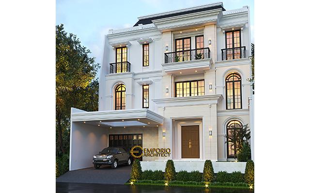 Desain Rumah Classic Modern 3 Lantai Ibu CRT di  Jakarta