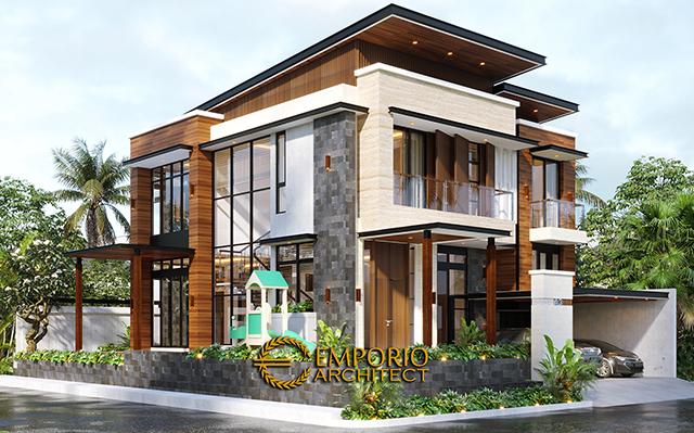 Desain Rumah Hook Modern 2.5 Lantai Bapak Andi di  Jakarta Utara