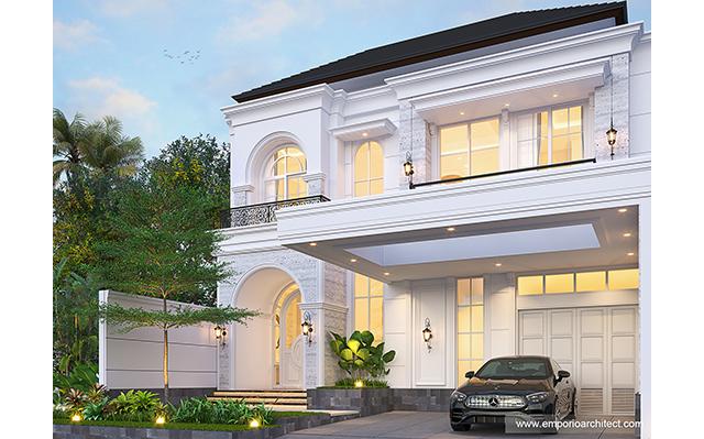 Desain Rumah Klasik Modern 2 Lantai Ibu JY di  Jakarta