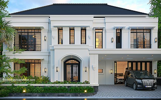 Desain Rumah Klasik Art Deco 2 Lantai Bapak ED 1749 di  Yogyakarta