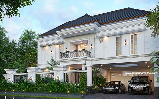 Desain Rumah Klasik 2 Lantai Bapak dr. TDD 1811 di  Surabaya