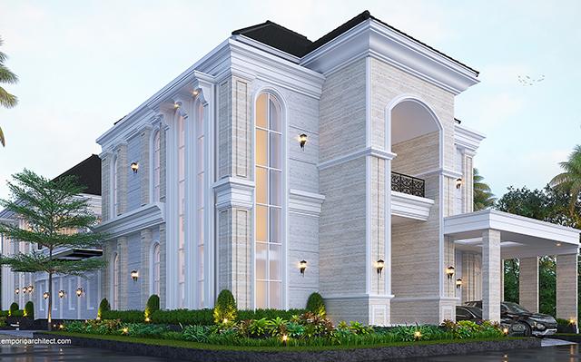 Desain Rumah Klasik 2 Lantai Bapak Akhun di  Medan