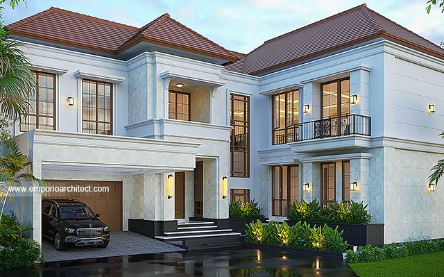 Desain Rumah Klasik 2 Lantai Ibu RN 1812 di  Bandung