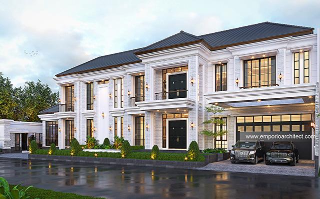 Desain Rumah Klasik 2 Lantai Bapak Daniel Danuta Kurniawan II di  Jakarta Selatan