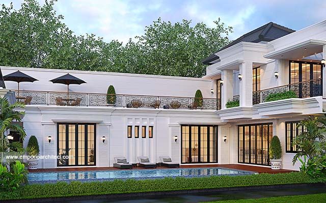 Desain Rumah Mediteran Klasik 2 Lantai Bapak SHD 1803 di  Parung, Bogor