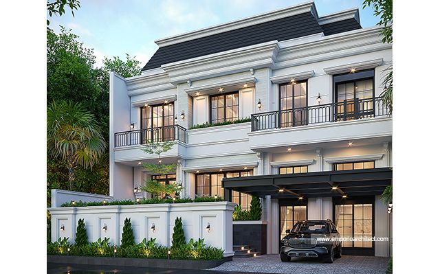 Desain Rumah Klasik 2 Lantai Bapak DVI di  Surabaya