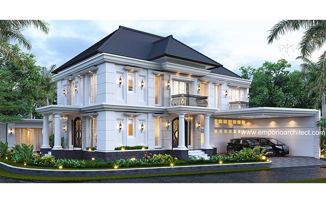 Desain Rumah Klasik 2 Lantai Bapak HMD 1122 di  Surabaya