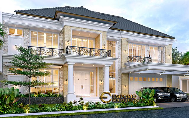 Desain Rumah Klasik 2 Lantai Bapak AF 1062 di  Bekasi