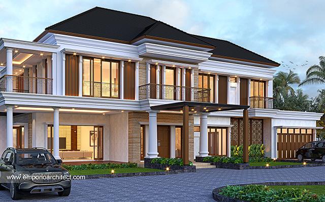 Desain Rumah Klasik Modern 2.5 Lantai Bapak YGK 1404 di  Sentul City, Bogor