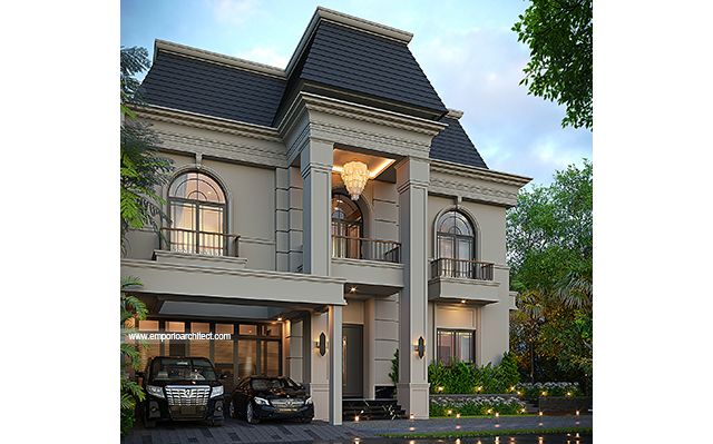 Desain Rumah Klasik 3 Lantai Ibu PTR 1892 di  Alam Sutera, Tangerang