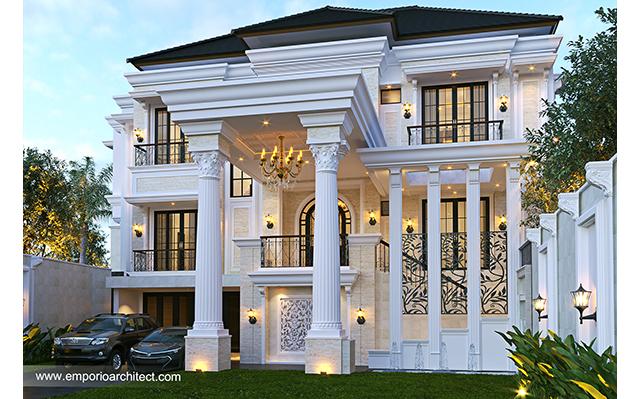 Desain Rumah Klasik 3 Lantai Bapak Febri di  Cilegon, Banten