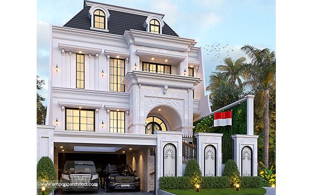 Desain Rumah Klasik 3 Lantai Bapak ED di  Surabaya