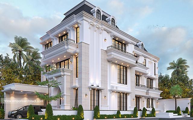 Desain Rumah Klasik 3 Lantai Bapak Andi di  Batam