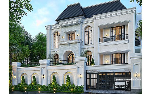 Desain Rumah Klasik 3 Lantai Ibu HYT 1601 di  Bogor