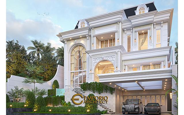 Desain Rumah Klasik 4 Lantai Ibu Agustina di  Sentul City, Bogor, Jawa Barat