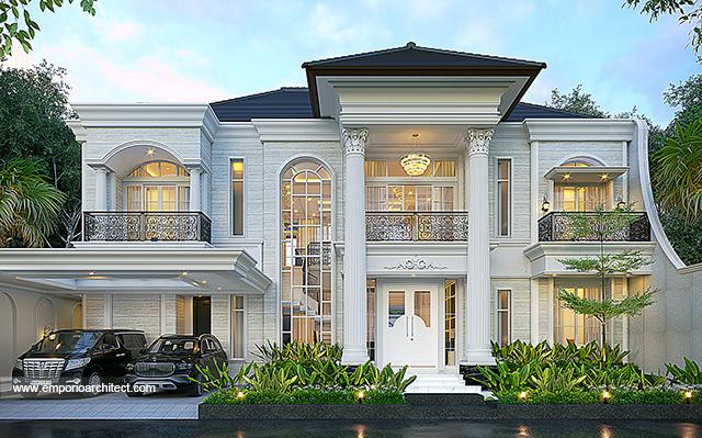 Desain Rumah Klasik Mediteran 2 Lantai Bapak RSD 1589 di  Tarakan, Kalimantan Utara