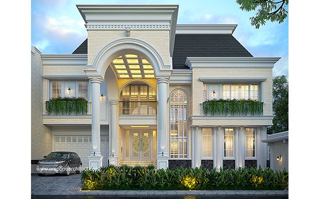 Desain Rumah Klasik Mediteran 2 Lantai Ibu Ria Ricis 1910 di  Jakarta