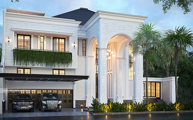 Desain Rumah Klasik Mediteran 3 Lantai Bapak TMM 1935 di  Jakarta Selatan