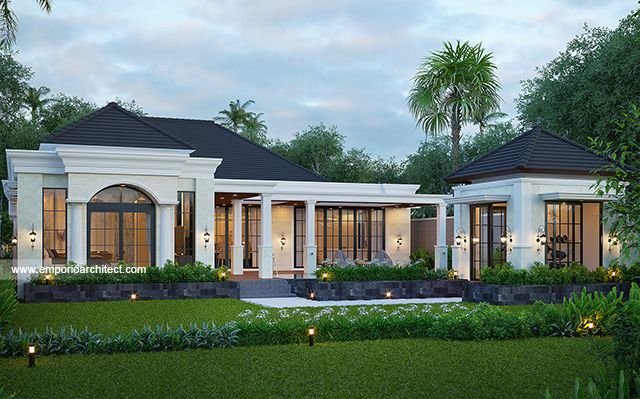 Desain Rumah Mediteran Klasik 1 Lantai Ibu SYT 1827 di  Malang