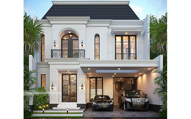 Mrs. E 1741 Classic Modern House 2 Floors Design - Jakarta Timur