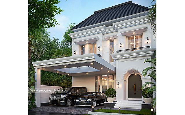 Desain Rumah Klasik Modern 2 Lantai Bapak KRM 1711 di  Bogor