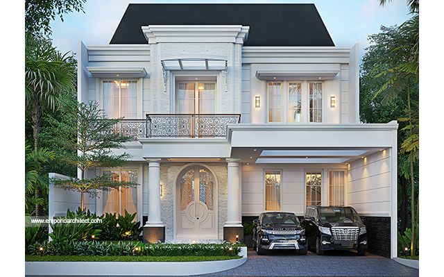 Desain Rumah Klasik Modern 2 Lantai Ibu YS di  Bekasi