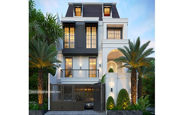 Desain Rumah Klasik Modern 2.5 Lantai Bapak Fedie 1550 di  Jakarta