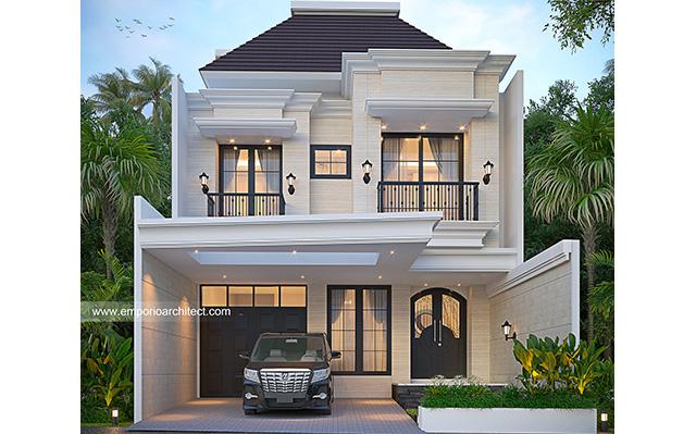 Desain Rumah Klasik Modern 2.5 Lantai Bapak AQS 1570 di  Jakarta