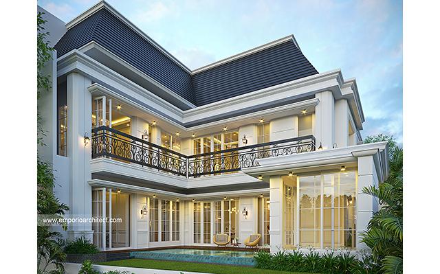 Desain Rumah Klasik Modern 3 Lantai Ibu NKE 1465 di  Jakarta Selatan