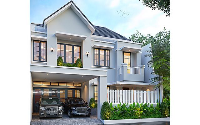 Desain Rumah Klasik Modern 3 Lantai Ibu RM 1851 di  Jakarta