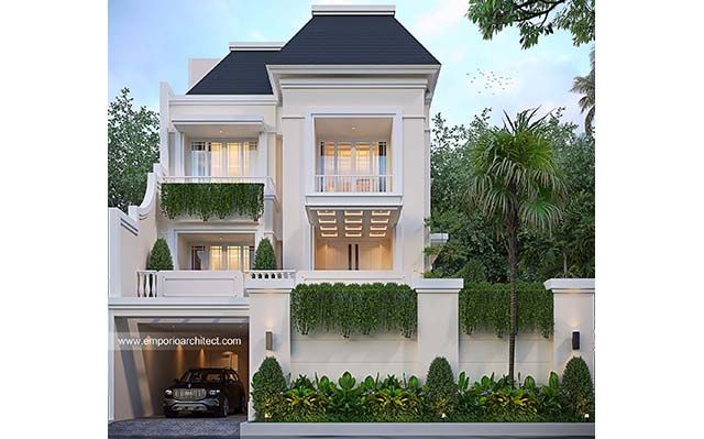 Desain Rumah Klasik Modern 3 Lantai Bapak ADL 1725 di  Jakarta