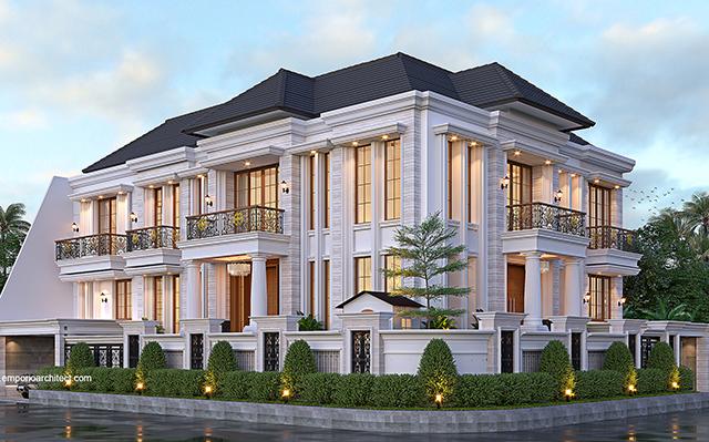 Desain Rumah Klasik Modern 3.5 Lantai Bapak SRT 1278 di  Bandung